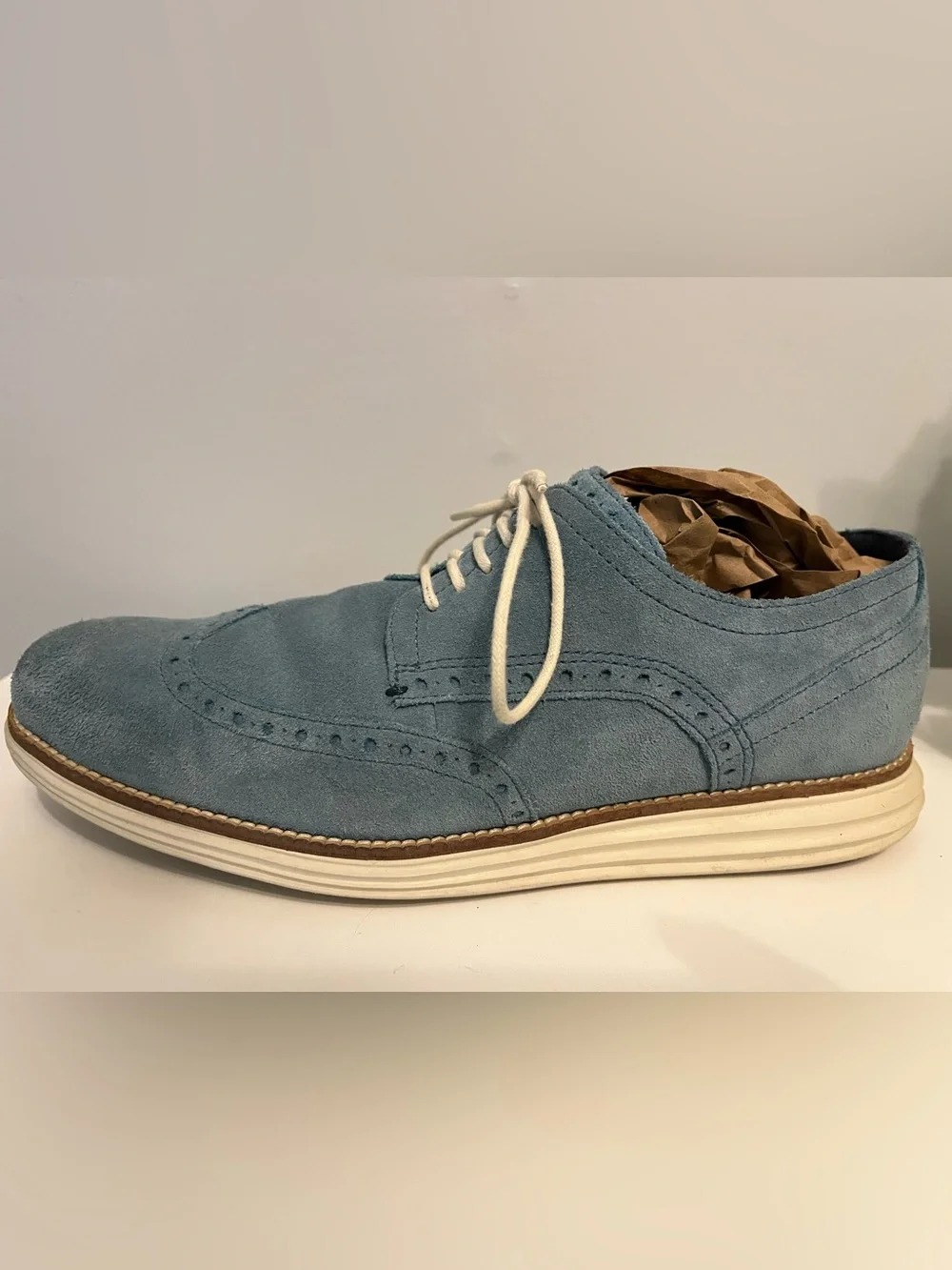 Cole Haan  Original Grand Wingtips - Light Blue Suede - Men’s 10 M